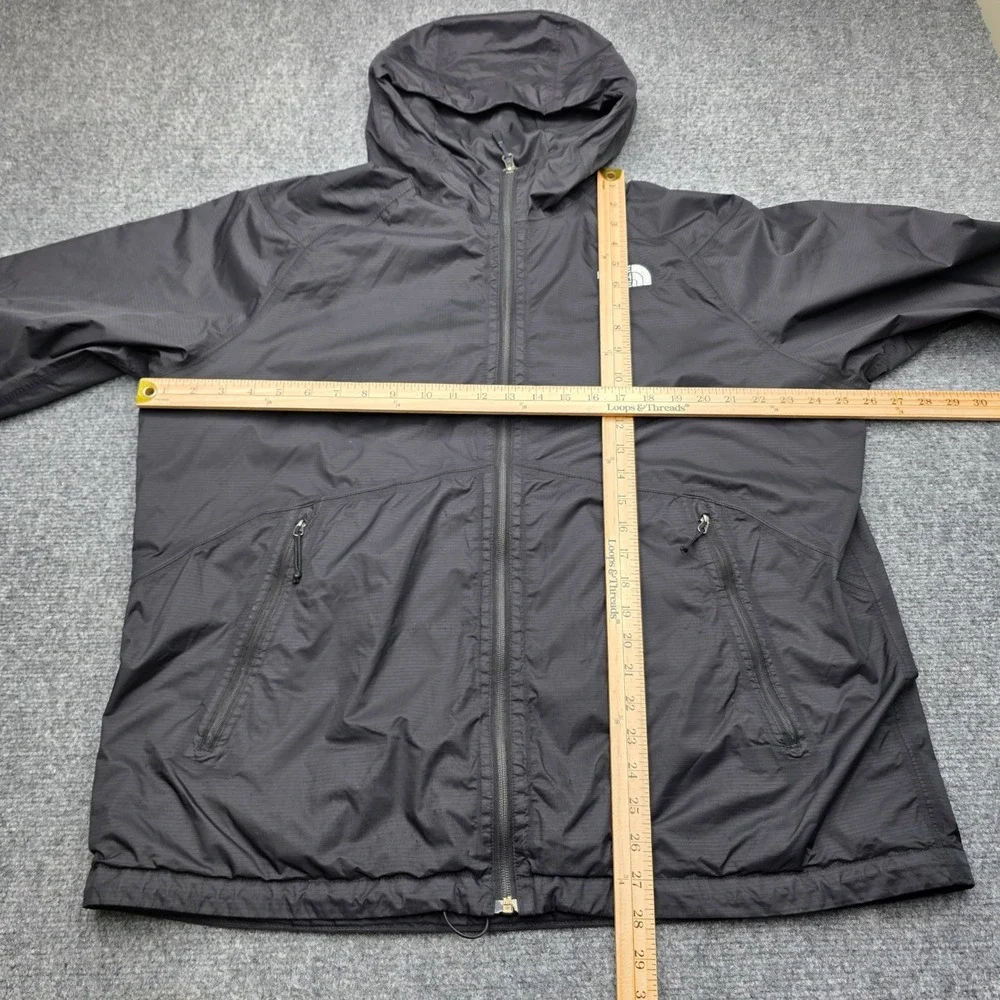 The North Face DryVent Mens XL Black Hooded Rain Jacket Windbreaker Flaws